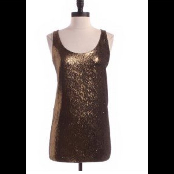 Ann Taylor Tops - Ann Taylor Bronze Sequined Tank